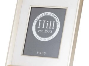 Antiqued Pewter Deep Framed White  Velvet 8X10 Photo Frame