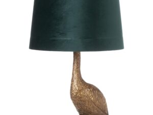 Gary the Goose Gold Table Lamp With Teal Velvet Shade