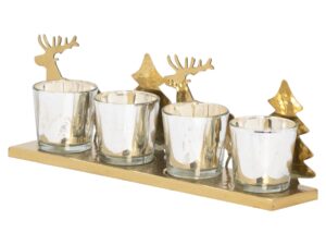 Noel Gold Four Tealight Holder