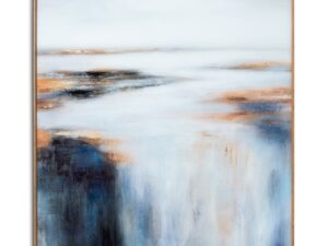 Metallic Waterfall Glass Image In Gold Frame