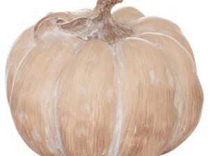 Set Of Three Carved Wood Effect Pumpkins