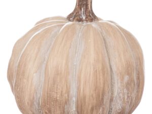 Set Of Six Carved Wood Effect Pumpkins