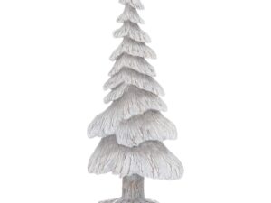 Carved Wood Effect Grey Small Snowy Tree