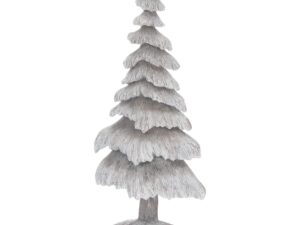 Carved Wood Effect Grey Snowy Tree