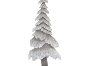 Carved Wood Effect Grey Large Snowy Tree