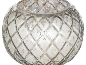 The Noel Collection Large Silver Etched Tealight Holder