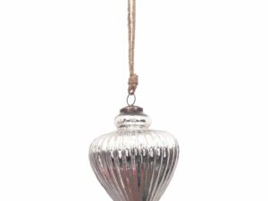 The Noel Collection Antique Silver Vallupe Bauble