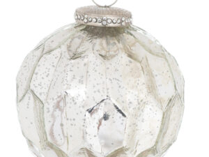 The Noel Collection Deep Honeycomb Silver Medium Bauble