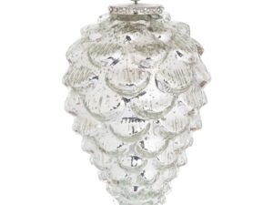 The Noel Collection Silver Teardrop Acorn Large Bauble