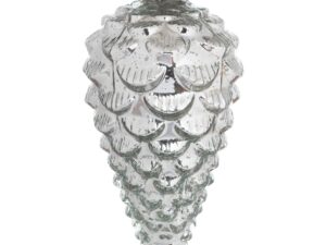 The Noel Collection Silver Teardrop Acorn XL Bauble