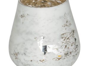 The Noel Collection White Forest Scene Medium Candle Holder - Image 1