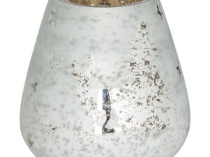 The Noel Collection White Forest Scene Large Candle Holder - Image 1