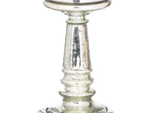 Silver Hexogan Base Small Candle Pillar - Image 1