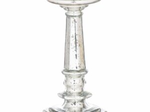 Silver Hexogan Base Medium Candle Pillar - Image 1