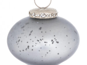 The Noel Collection Mystic Grey Teardrop Bauble - Image 1