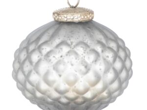 The Noel Collection Mystic Grey Comb Large Teardrop Bauble - Image 1