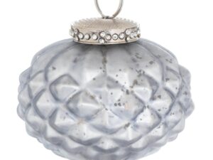 The Noel Collection Mystic Grey Comb Small Teardrop Bauble - Image 1