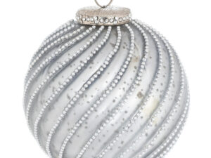 The Noel Collection Mystic Grey Swirl Bauble