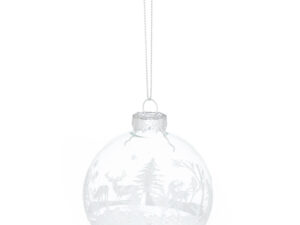 The Noel Collection Deer Scene Glitter Bauble