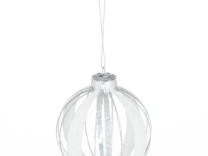 The Noel Collection Striped Glitter Bauble