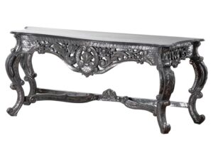 Hand Carved Louis Metallic Large Console Table