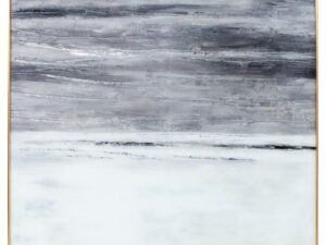 Metallic Soft Costal Abstract Glass Image In Silver Frame