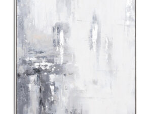 Metallic Grey And Silver Glass Image In Silver Frame