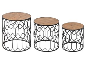 Set Of Three Honeycomb Side Tables