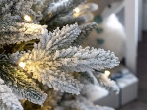 7Ft Christmas Tree Slim Snow Flocked Spruce Pre-Lit With cold /warm LED Lights (Dirty boxes) - Image 5